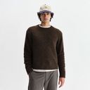 Wilde - Brown Fluffy Wool Crewneck
