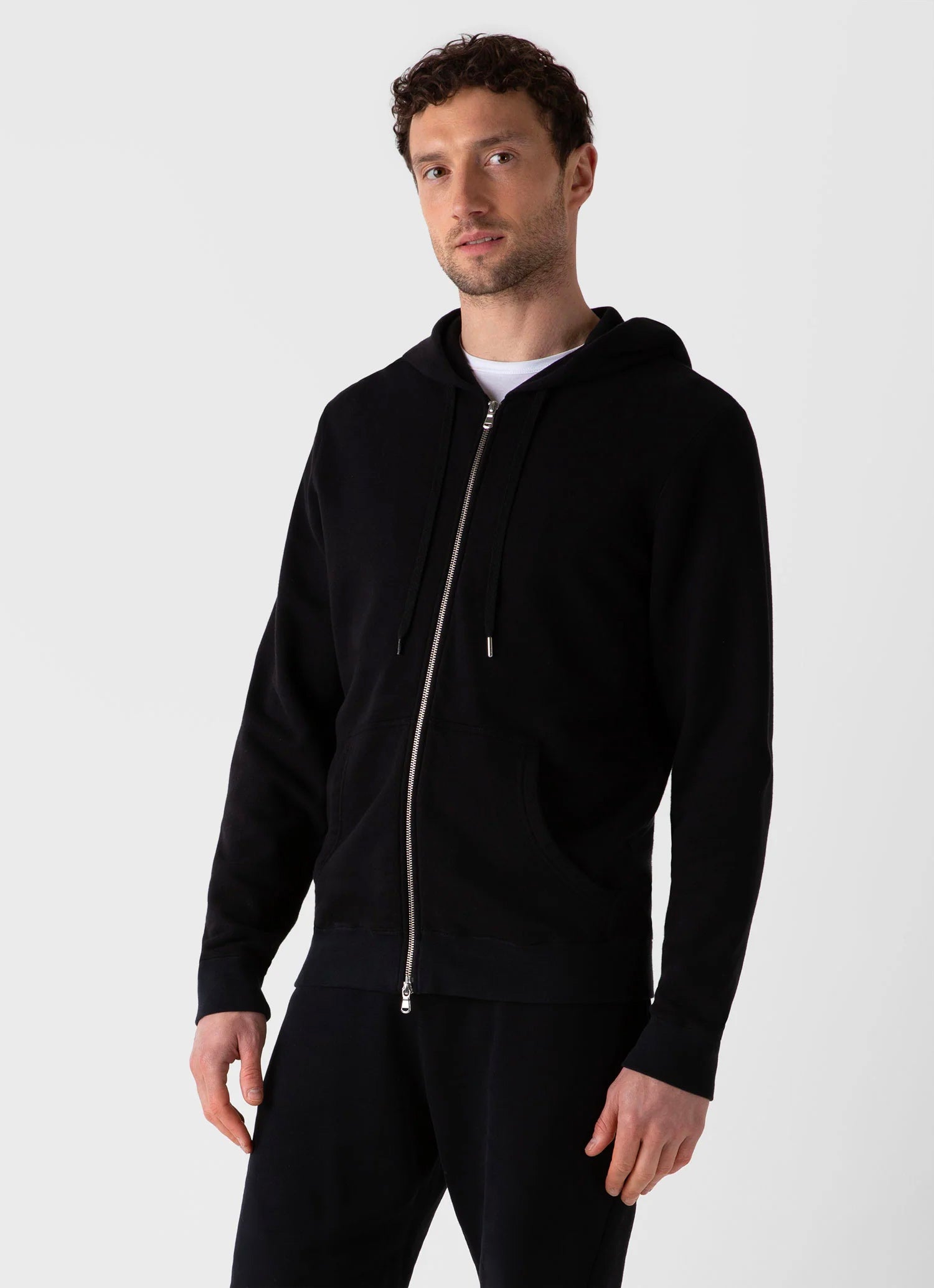 Sunspel Loopback Zip Hoody - Black – Stomping Ground