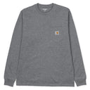 CARHARTT WIP L/S Pocket T-Shirt DARK GREY
The L/S Pocket T-Shirt is constructed from cotton jersey and features a chest pocket finished with a classic woven Carhartt WIP label.


100% Cotton, 190 g/sqm
regular fit
chest pocket
square label



I030437_02_XX
