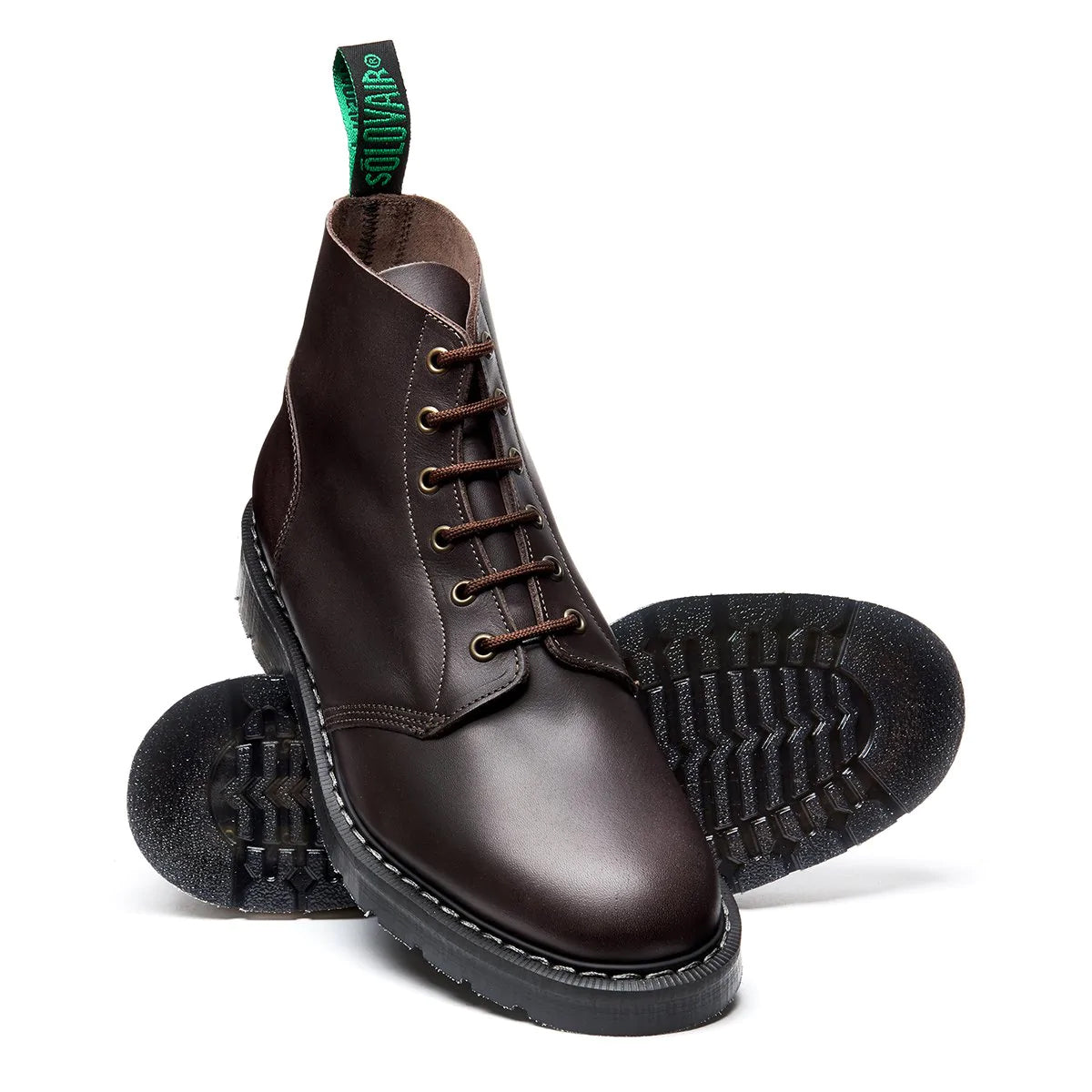 6-Eye Astronaut Boot DARK BROWN WAXY

Made in England
Over 140 years of Traditional Shoemaking Craftsmanship
Goodyear Welted Construction
Dark Brown Waxy Leather Upper
Leather &amp;amp; Synthetic Lining
Soft Suspension Classic Sole
 SOLOVAIR