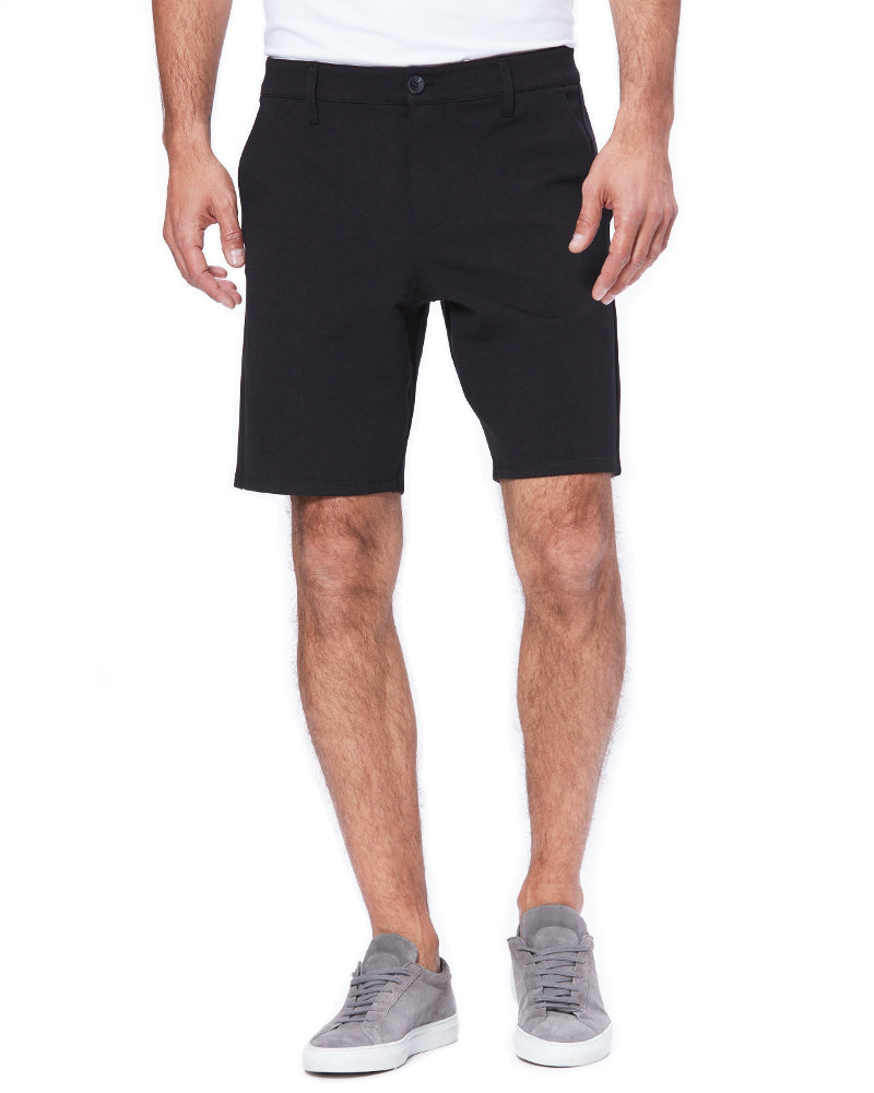 Rickson BLACK

These trouser shorts are an ideal mix of casual and dress. Cut from Paige&#39;s TRANSCEND KNIT, this pair has an extra soft fit with high-quality stretch. They’re expertly detailed with tonal threading, slim pockets, and rubberized metal buttons in a classic black. PAIGE