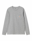 CARHARTT WIP L/S Pocket T-Shirt GREY HEATHER
The Long Sleeve Pocket T-Shirt is constructed from cotton jersey. It features a single chest pocket, adorned with a woven Carhartt WIP label.


100% Cotton Single Jersey, 175 g/sqm
regular fit
chest pocket
square label