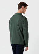 SUNSPEL Long Sleeve Riviera Polo Shirt DARK GREEN