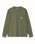 L/S Pocket T-shirt SEAWEED
The Long Sleeve Pocket T-Shirt is constructed from cotton jersey. It features a single chest pocket, adorned with a woven Carhartt WIP label.


100% Cotton Single Jersey, 190 g/sqm
regular fit
chest pocket
square label

 CARHARTT WIP